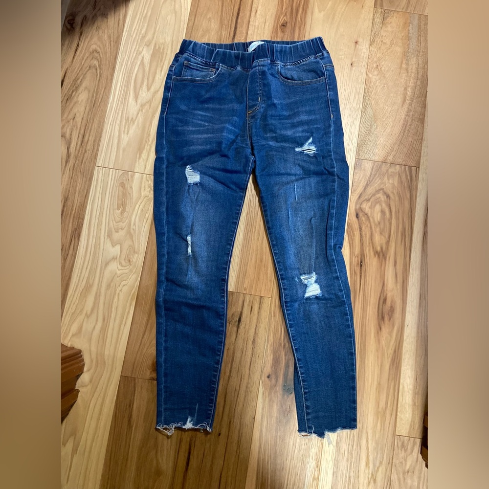Grace & lace cropped Distressed Blue Jeans